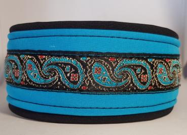 Soft Shell Halsband 6cm breit schwarz/blau
