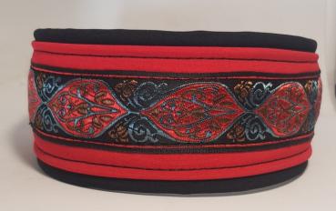 Soft Shell Halsband 6cm breit schwarz/rot