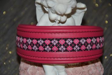 Halsband Doppelleder pink/pink / SSDN12079