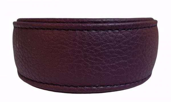 PU Lederhalsband 6cm Aubergine