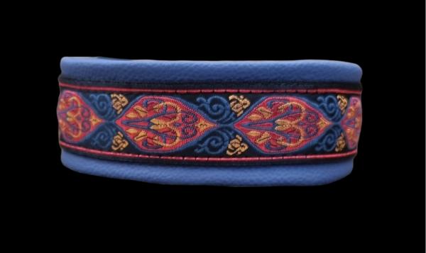 Halsband Leder Blau