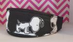 Halsband Leder schwarz 6cm "Snoopy"